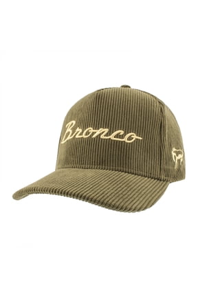 Bronco Cursive Logo Corduroy Snapback Hat