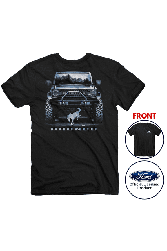 Ford Bronco Emblem Trail Buster Mountain Graphic Shirt Black Official Licensed (3XL)
