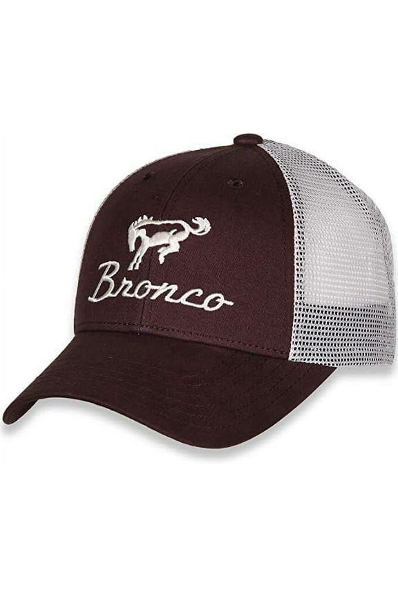 Ford Bronco Embroidered Logo Trucker Hat Car Auto Racing Cap Brown Mesh Back