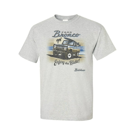 Ford Bronco Enjoy The Ride Beach Wave Surfer Vintage Classic Adult Unisex Short Sleeve T-shirt-Ash-2XL