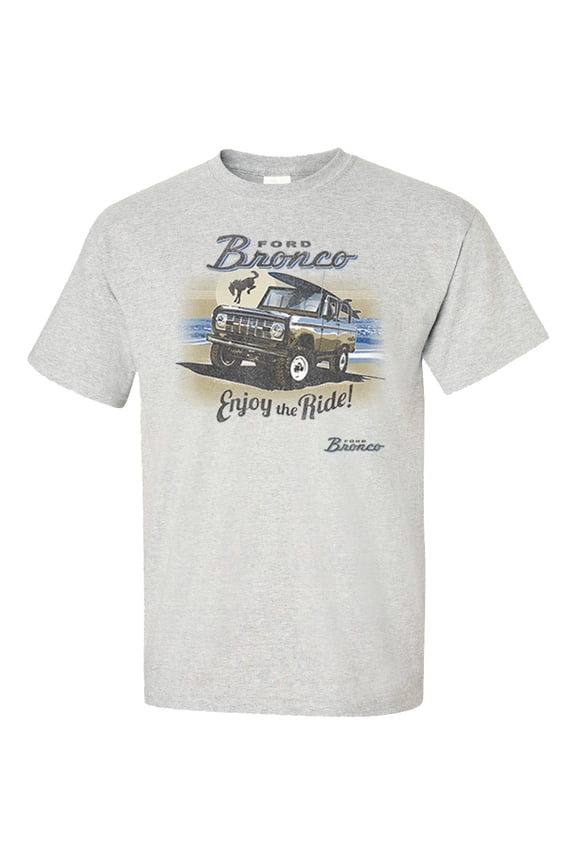 Ford Bronco Enjoy The Ride Beach Wave Surfer Vintage Classic Adult Unisex Short Sleeve T-shirt-Ash-Large