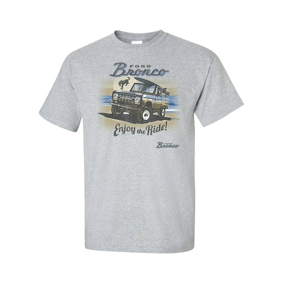 Ford Bronco Enjoy The Ride Beach Wave Surfer Vintage Classic Adult Unisex Short Sleeve T-shirt-Sports Grey-5XL
