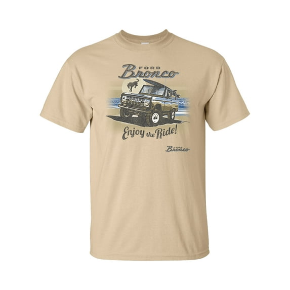 Ford Bronco Enjoy The Ride Beach Wave Surfer Vintage Classic Adult Unisex Short Sleeve T-shirt-Tan-X-Large