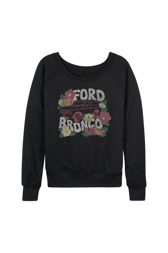- Bronco Floral - Women's French Terry Long Sleeve Pullover