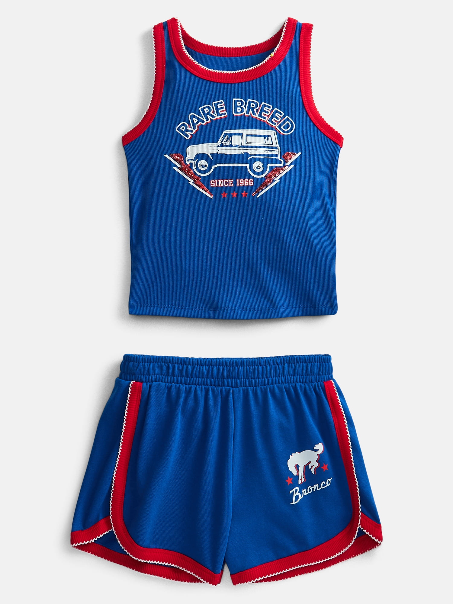Ford Bronco Girls Graphic Tank Top and Matching Shorts Set, 2-Piece, Sizes 4-16