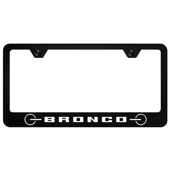 Ford Bronco 2020 Grill License Plate Frame Logo on Black Polycarbonate