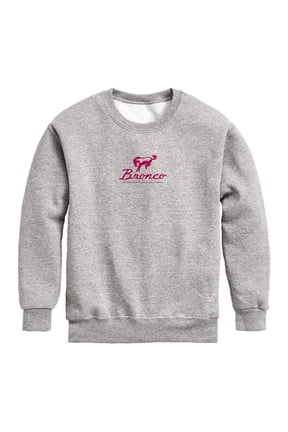 - Bronco Horse Logo Graphic Long Sleeve Fleece Sweatshirt