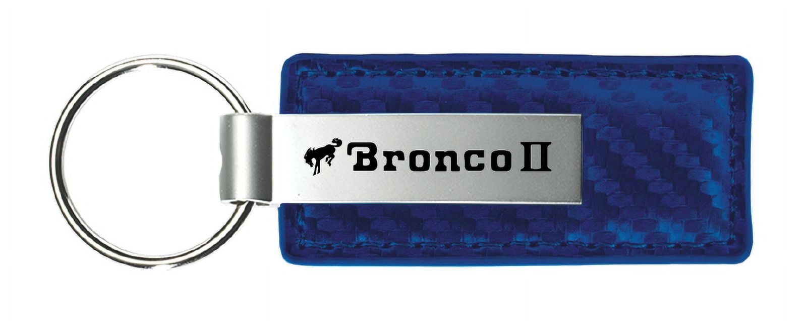 Ford Bronco II Carbon Fiber Leather Key Chain (Blue)
