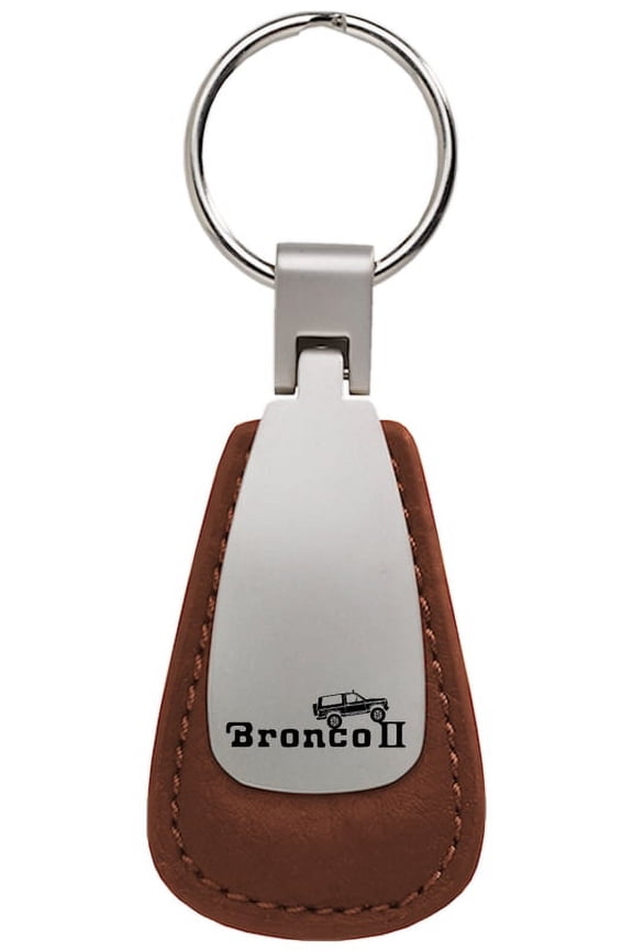 Ford Bronco II Climbing Leather Teardrop Key Chain (Brown)