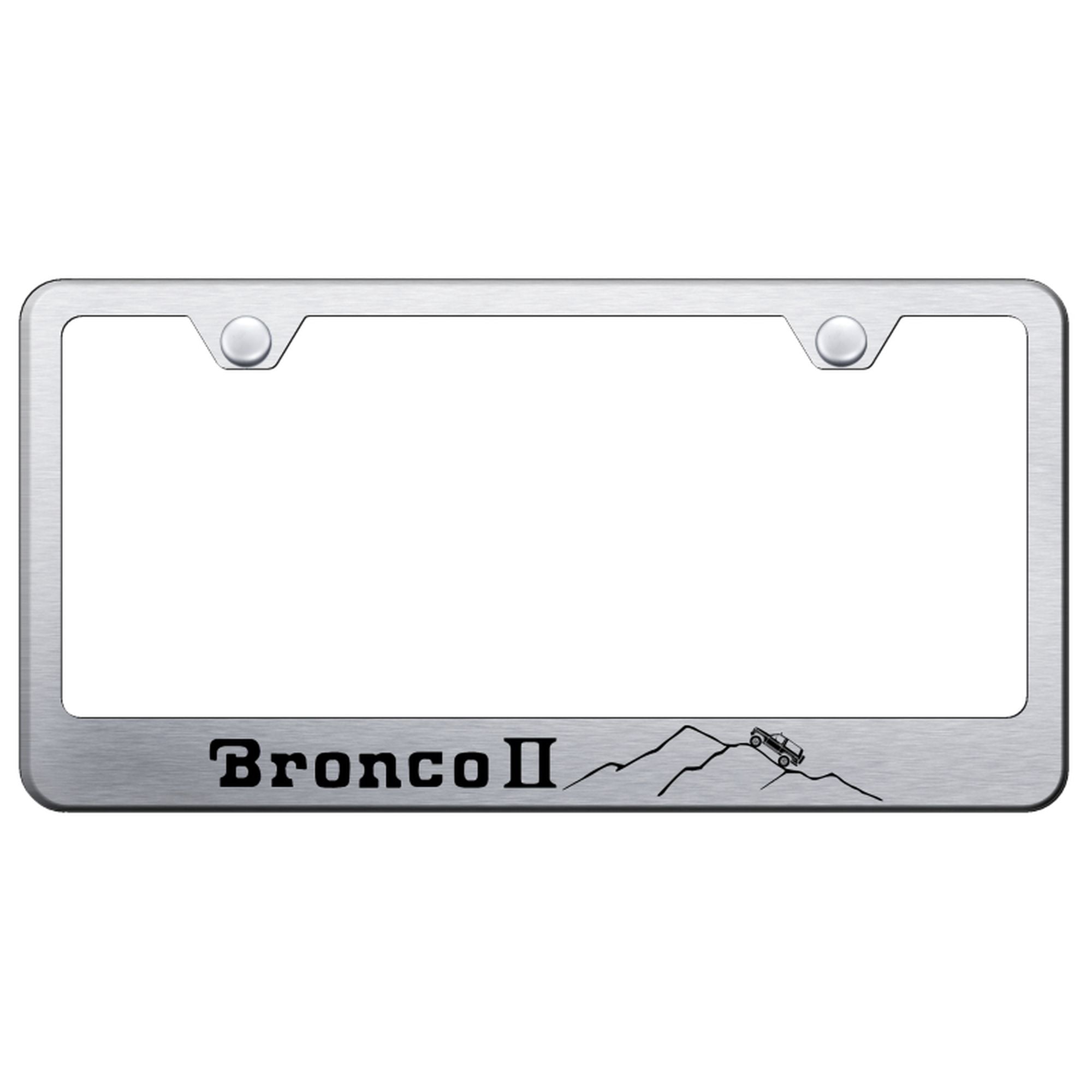 Au-Tomotive Gold Ford Bronco Laser Etched License Plate - Rugged Black Stainless Steel, Official Licensed, Made In USA