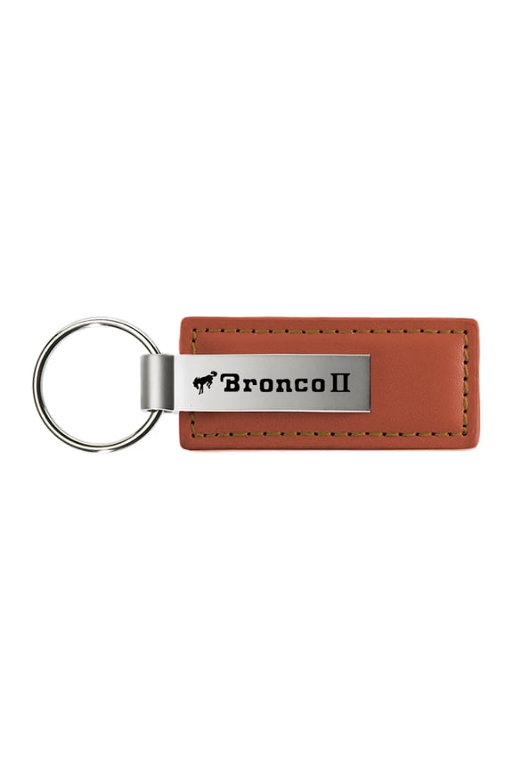 Ford Bronco II Rectangular Leather Key chain (Brown)
