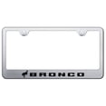 thumbnail image 1 of Ford Bronco Laser Etched Logo Stainless Steel License Plate Frame (Brushed Chrome), 1 of 3