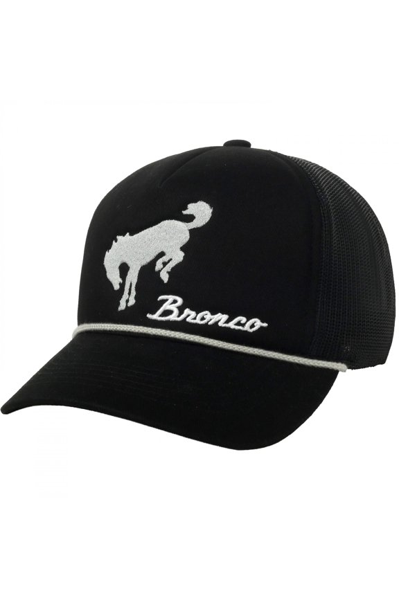 Bronco Logo Black Colorway Adjustable Rope Hat