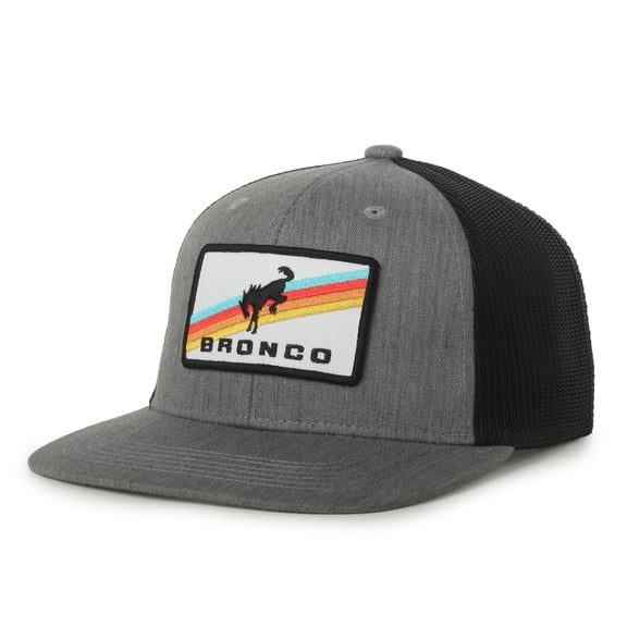 Ford Bronco Logo Structured Hat, Heathered Gray & Black, High Crown Snapback