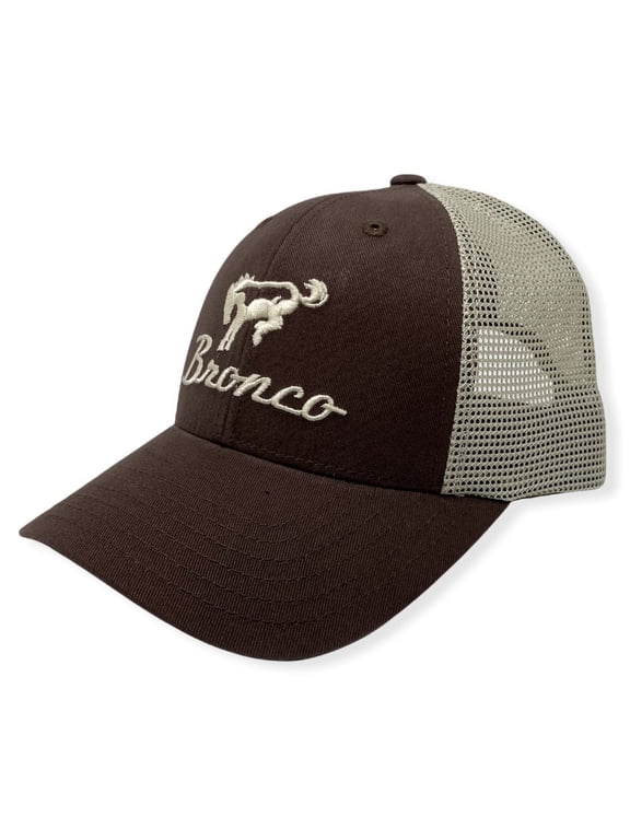 Ford Bronco Men's Official Licensed Embroidered Trucker Hat Cap - Brown