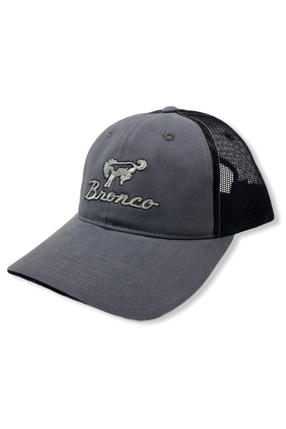 Ford Bronco Men's Official Licensed Embroidered Trucker Hat Cap - Vintage Grey