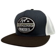 Ford Bronco Mens Snapback Hat Embroidered 1966 Retro Patch Flat Bill Cap Charcoal Heather/Brown