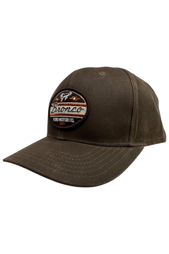 Bronco Men's Snapback Hat Embroidered Distressed Water Resistant Waxed Cap (Brown)