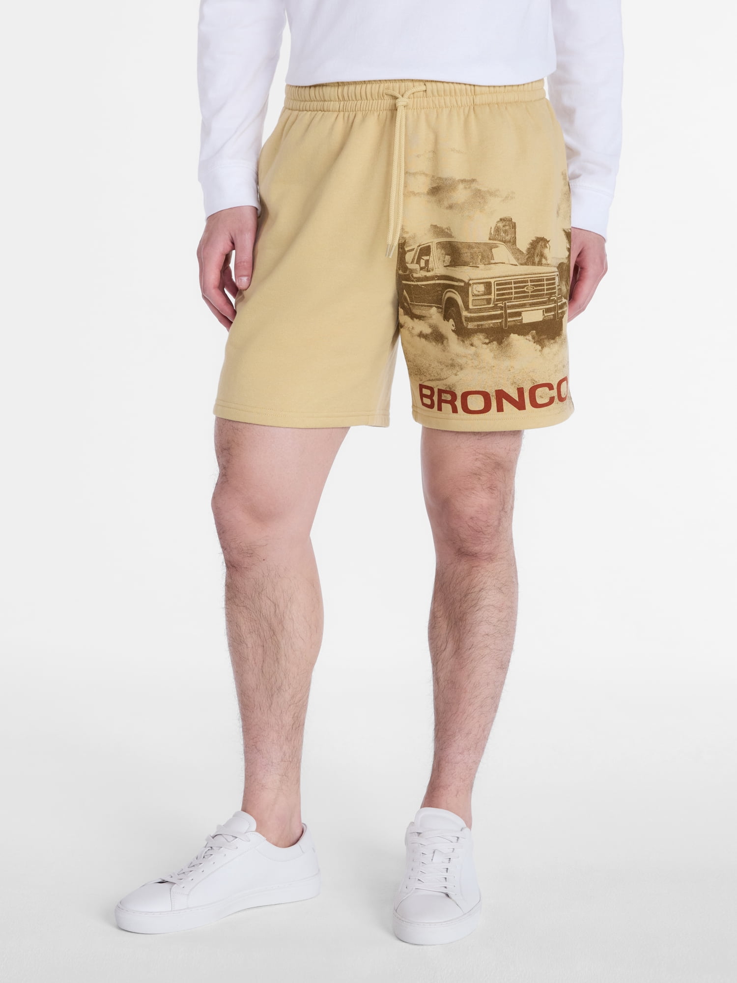 Ford Bronco Men's and Big Men's Fleece Jogger Shorts, Sizes XS-3XL