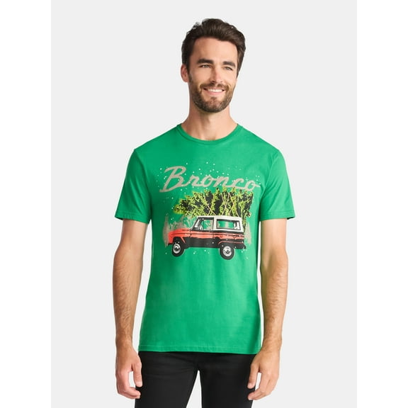 Ford Bronco Men's and Big Men's Holiday Graphic Tee, Sizes S-3XL