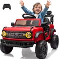 thumbnail image 1 of Ford Bronco Raptor Powered Ride on Truck, 12V Powered Kids Ride on Toy Cars with Remote Control, Bluetooth, LED, MP3, Safety Belt, 4 Wheelers, Electric Car for Kids Girls 3-5 Gift, Red, 1 of 9