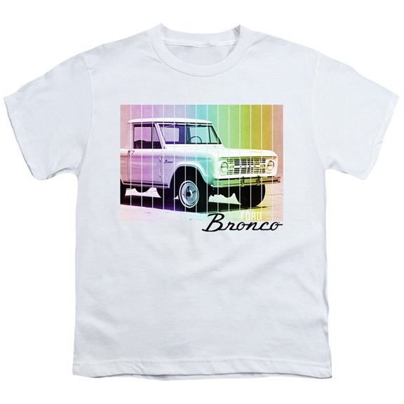Ford Bronco Retro Rainbow S/S Youth 18/1 T-Shirt White