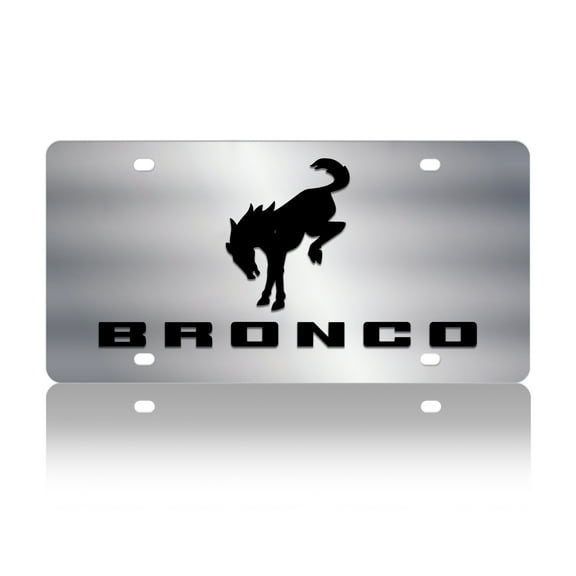 Ford Bronco Stainless Steel License Plate - Logo/Word
