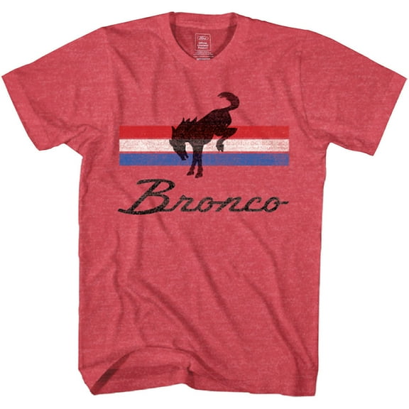 Ford Bronco Striped Distressed Logo T-Shirt