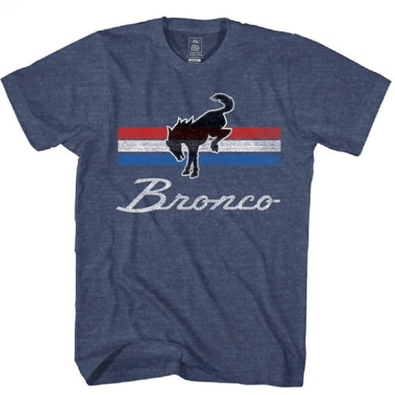Ford Bronco Striped Distressed Logo T-Shirt