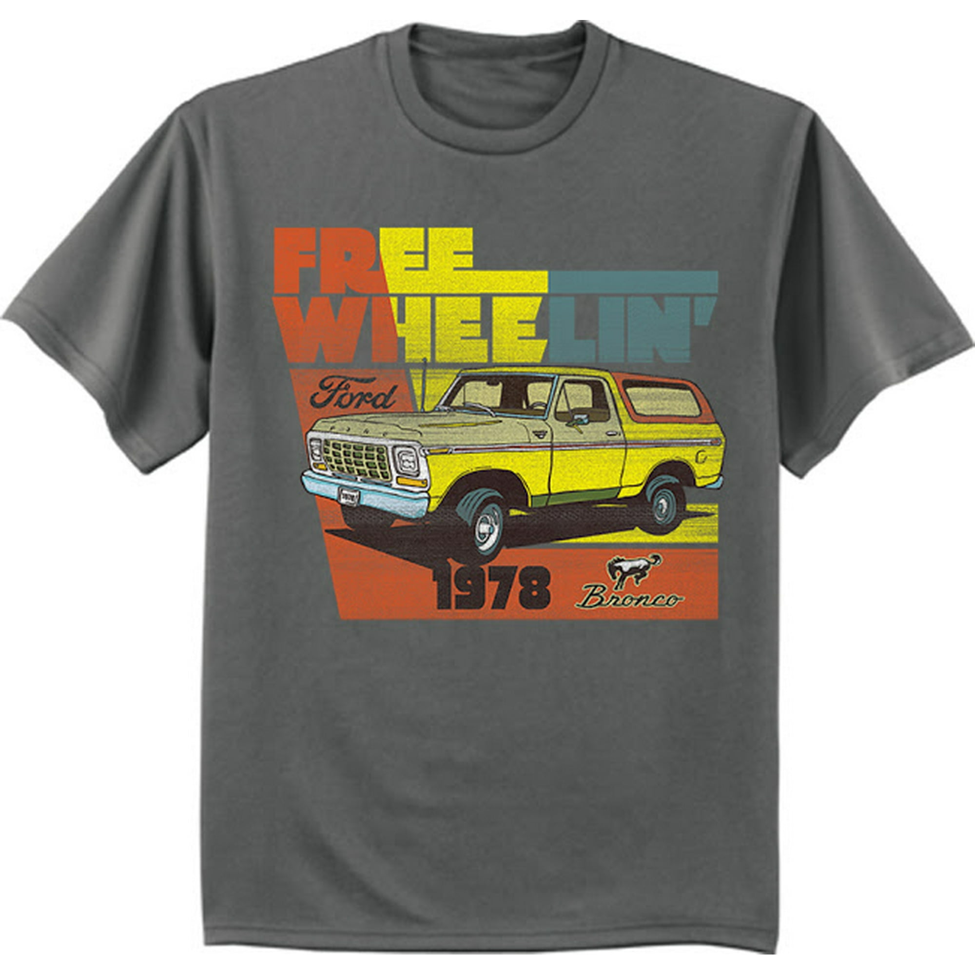 Decked Out Duds Ford Bronco T-Shirt Mens Graphic Tee, Men's, Size: 4XL, Gray
