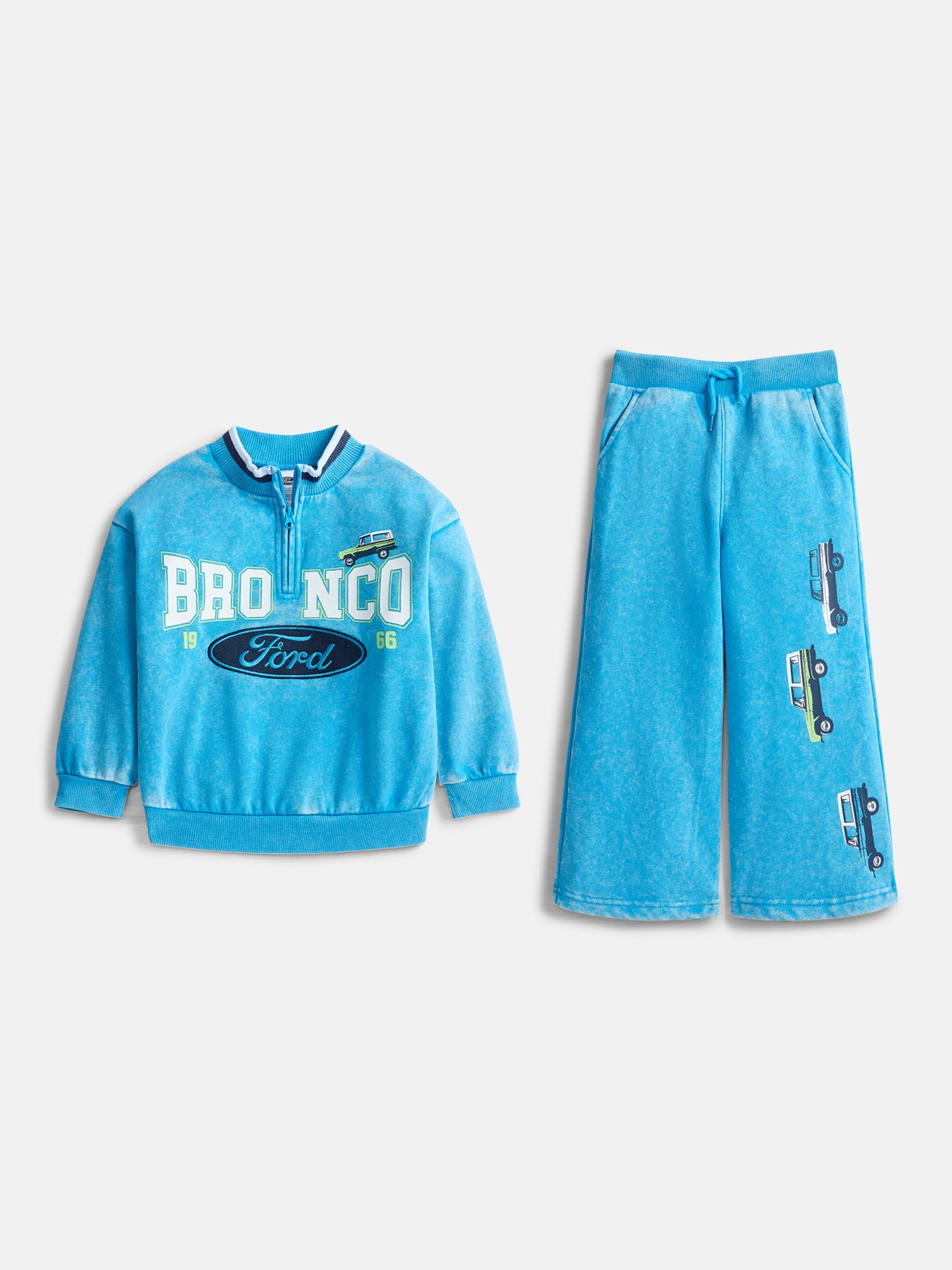 Ford Bronco Toddler Boys Quarter Zip Pullover and Pants Set, 2-Piece, Sizes 12M-5T