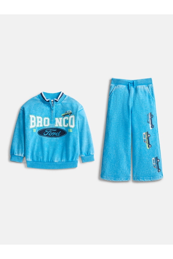 Ford Bronco Toddler Boys Quarter Zip Pullover and Pants Set, 2-Piece, Sizes 12M-5T