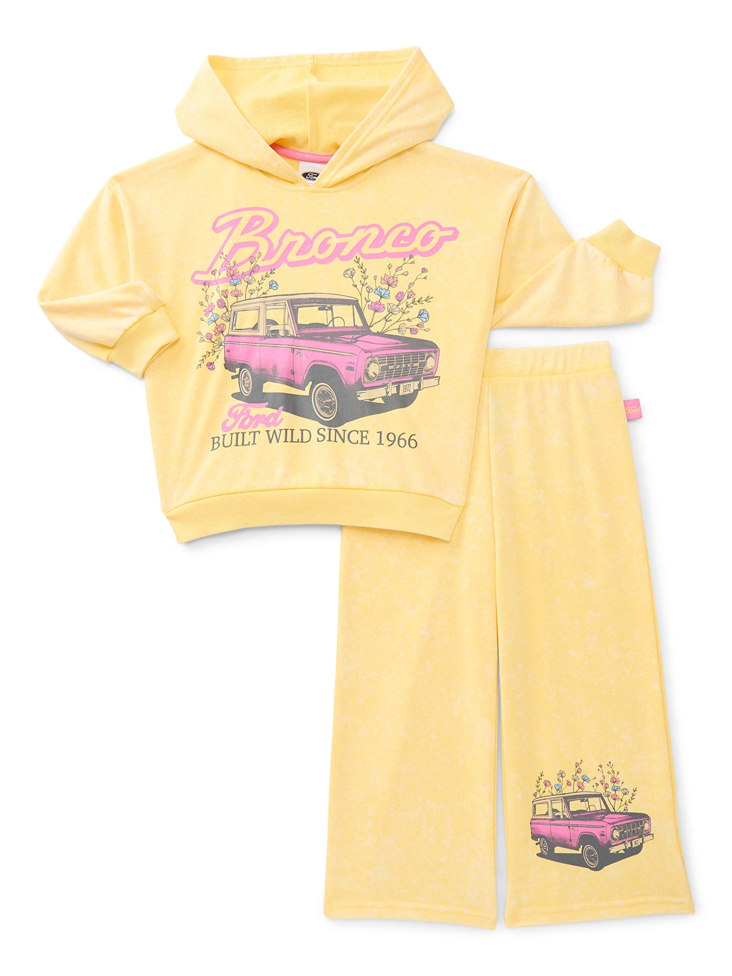 Ford Bronco Toddler Girls' Graphic Hoodie and Matching Sweatpants Set, 2-Piece, Sizes 12M-5T