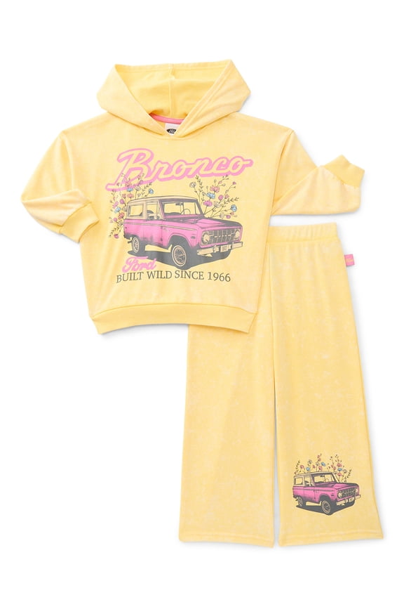 Ford Bronco Toddler Girls Long Sleeve Graphic Hoodie and Matching Sweatpants Set, 2-Piece, Sizes 12M-5T