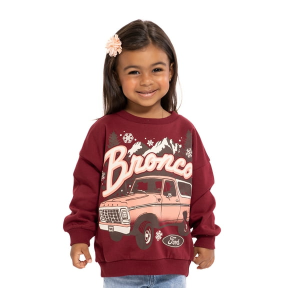 Ford Bronco Toddler Girls Graphic Crewneck Sweatshirt with Long Sleeves, Sizes 12M-5T