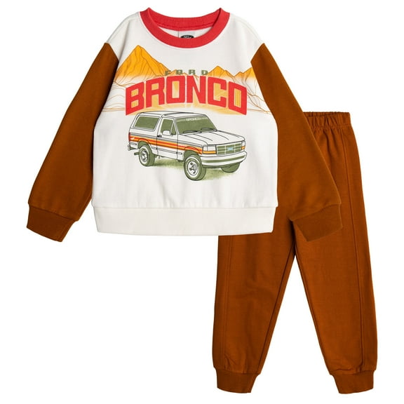 Ford Bronco Vintage Fleece Pullover Sweatshirt and Jogger Pants Outfit Set Toddler to Little Kid