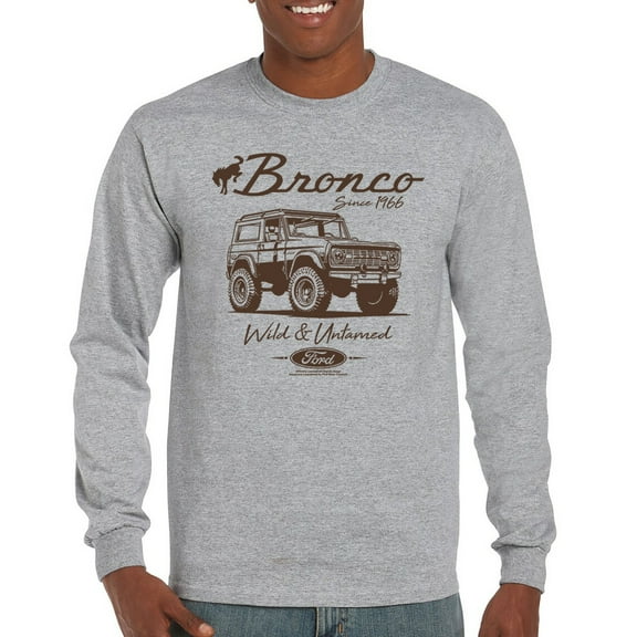 Ford Bronco Wild and Untamed Since 1966 Long Sleeve T-shirt Vintage Off-Road 4x4 Adventure Retro Truck Licensed