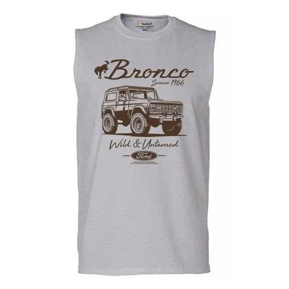 Ford Bronco Wild and Untamed Since 1966 Muscle Shirt Vintage Off-Road 4x4 Adventure Retro Truck Licensed Men's