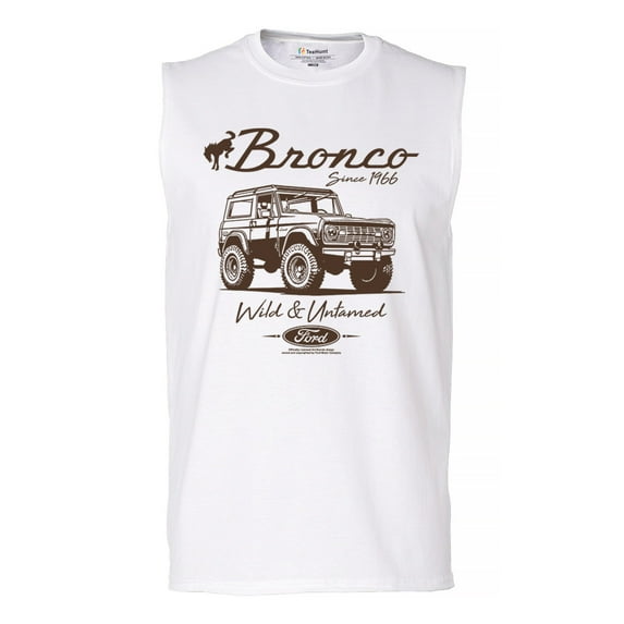 Ford Bronco Wild and Untamed Since 1966 Muscle Shirt Vintage Off-Road 4x4 Adventure Retro Truck Licensed Men's