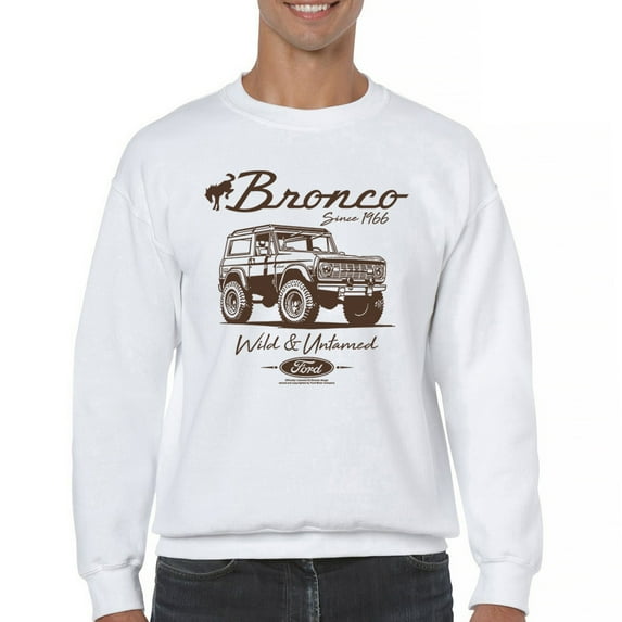 Ford Bronco Wild and Untamed Since 1966 Sweatshirt Vintage Off-Road 4x4 Adventure Retro Truck Licensed Crewneck