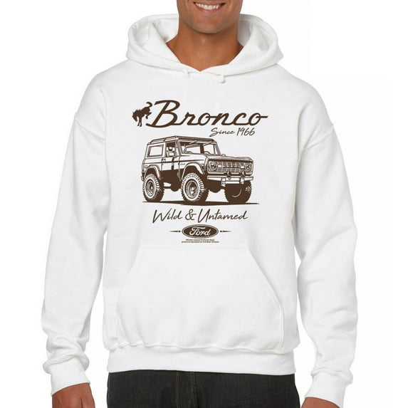Ford Bronco Wild and Untamed Since 1966 Sweatshirt Vintage Off-Road 4x4 Adventure Retro Truck Licensed Hoodie