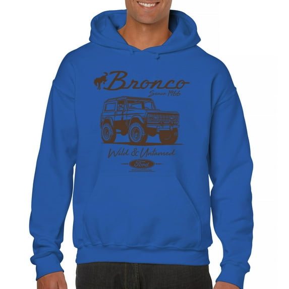 Ford Bronco Wild and Untamed Since 1966 Sweatshirt Vintage Off-Road 4x4 Adventure Retro Truck Licensed Hoodie