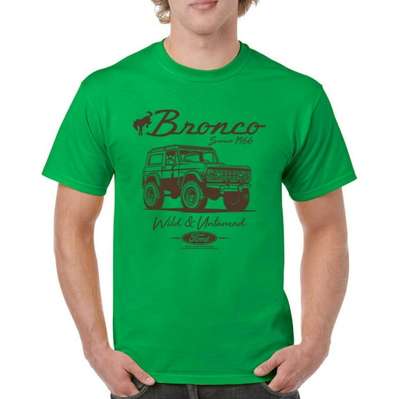 Ford Bronco Wild and Untamed Since 1966 T-shirt Vintage Off-Road 4x4 Adventure Retro Truck Licensed Men's Tee