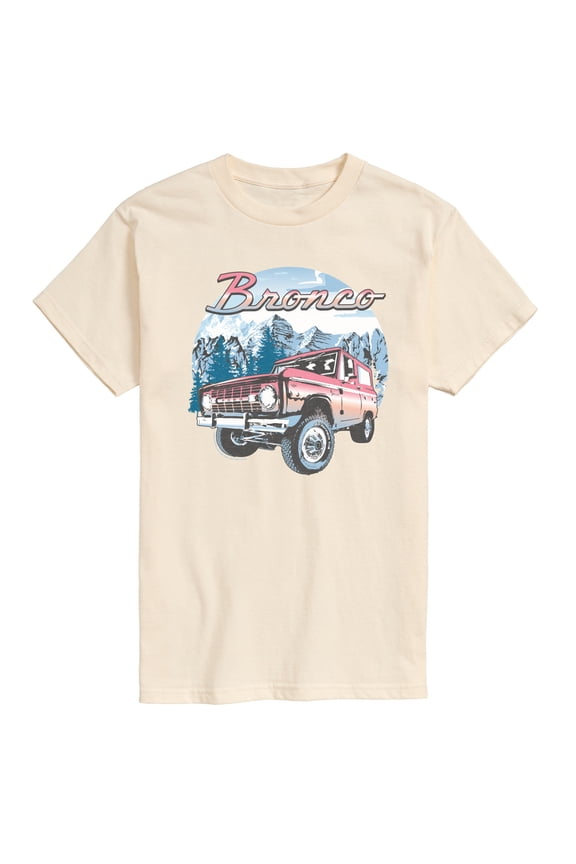 - Bronco With Mountain Scene - Men's Short Sleeve T-Shirt