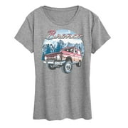 FORD - Bronco With Mountain Scene - Women's Short Sleeve Graphic Tee