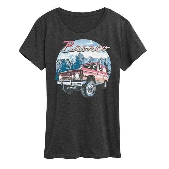 Ford - Bronco With Mountain Scene - Women's Short Sleeve Graphic Tee