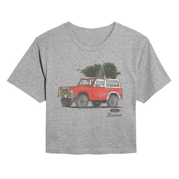 Ford - Bronco Xmas Tree Cropped Graphic T-Shirt