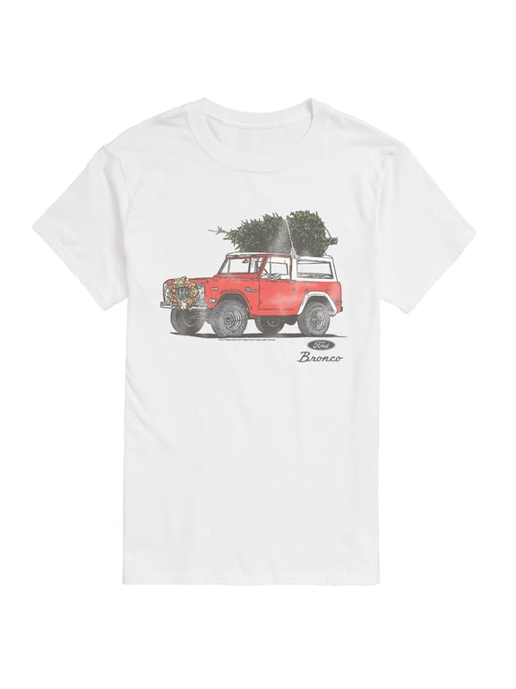 - Bronco Xmas Tree Men's Short Sleeve Graphic T-Shirt