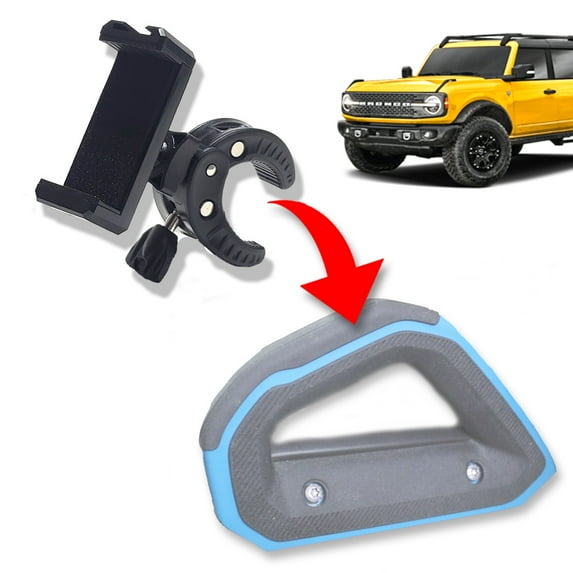 Ford Bronco dashboard phone mount spring loaded clamp holder - claw style for center console grab handles (2021-2024)