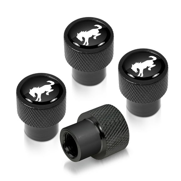 Ford Bronco in Black on Black Aluminum Tire Valve Stem Caps